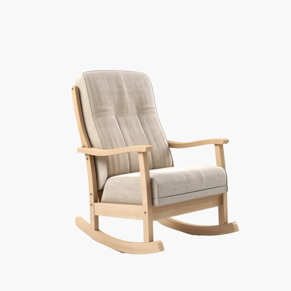 product-10 Modern Wooden Rocking Chair with Cushioned Seat