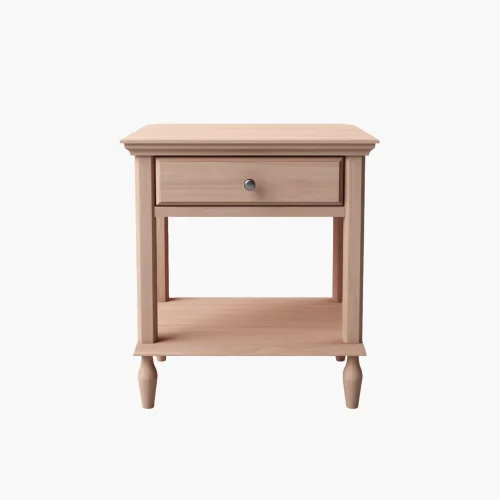product-14 Modern Wooden Nightstand with Drawer and Open Shelf
