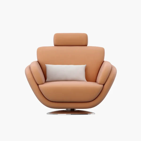 product-17 Luxury Swivel Lounge Chair with Adjustable Headrest