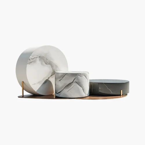 Modern Decorative Tray & Marble Accent Set