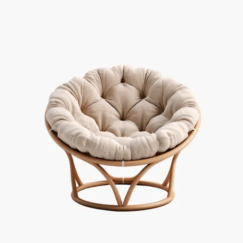 Modern Papasan Lounge Chair with Plush Cushion