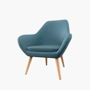 Modern Upholstered Accent Chair with Wooden Legs