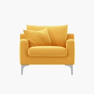 Modern Upholstered Accent Chair with Wooden Legs